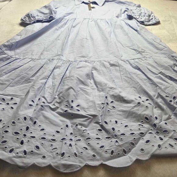 New XL Anthropologie x Maeve The Bettina tiered shirt dress: Eyelet edition - Picture 4 of 12